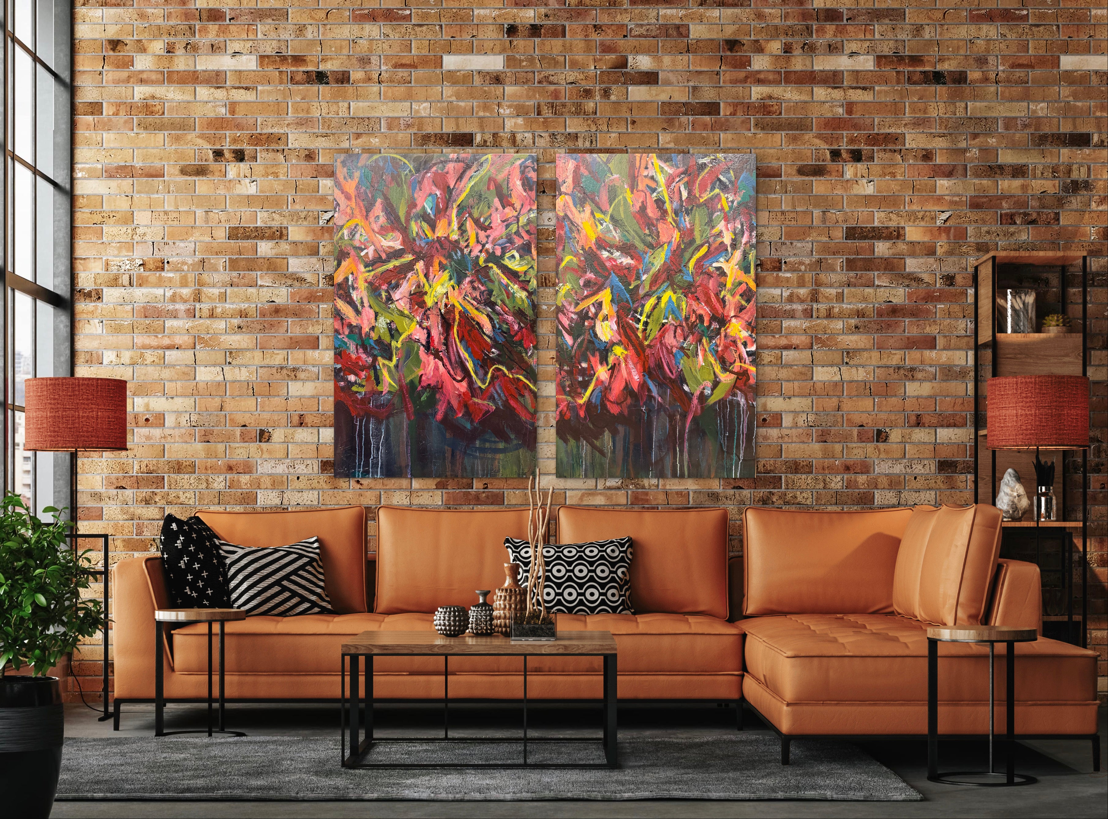 Campari Forsythia Chaos 1 & 2 (Diptych)