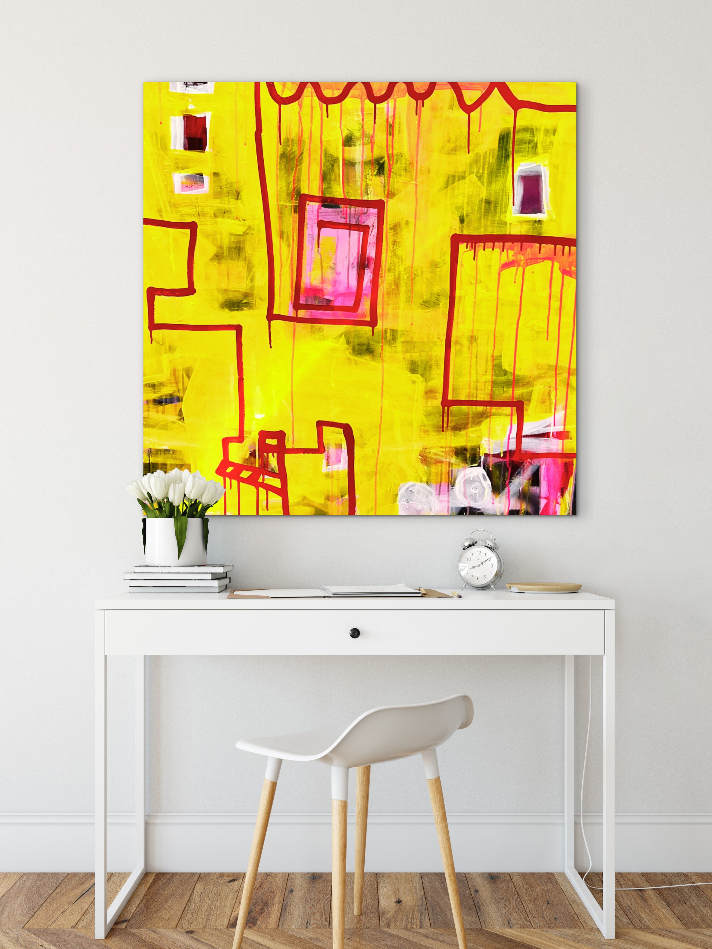 Vermillion on Solar Citrine
